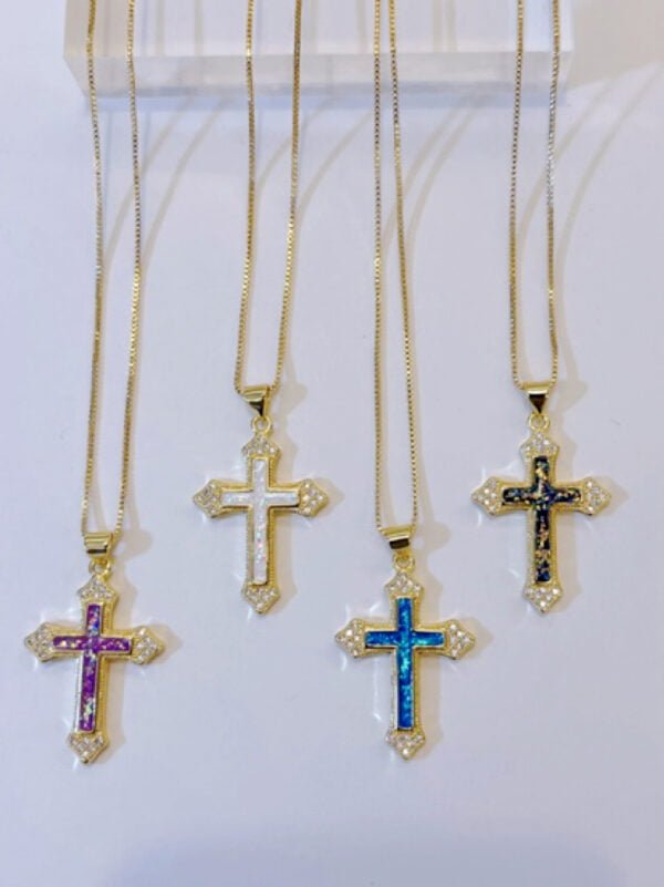 Colorful cross with chain